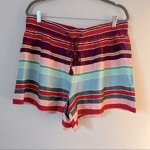 NWT LOFT Colorful Striped Satin Shorts